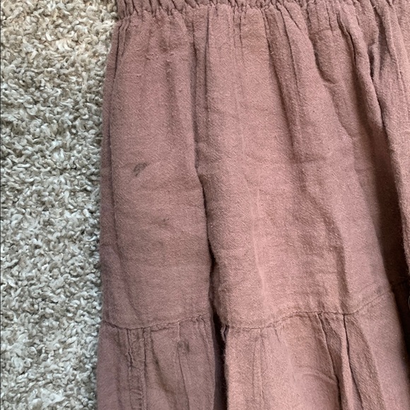 Y2K Taupe Pink Boho Tiered Skirt - Picture 7 of 8